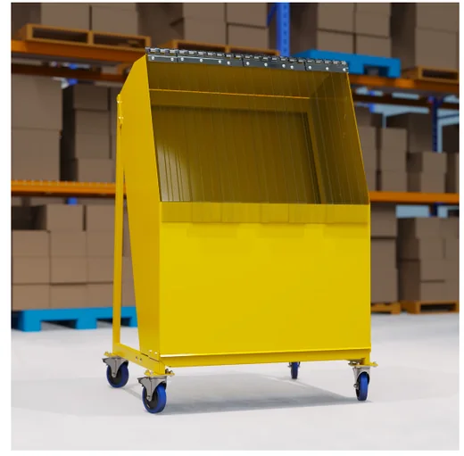 ATOMIKAIR Kleaner Kart, a yellow portable filter-cleaning cart on wheels.